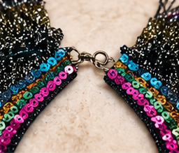 After Midnight Metallic Fringe Statement Collar