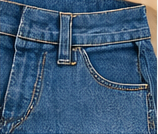 Blue Avenue Button-Tab Wide-Leg Jeans