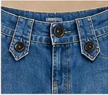 Blue Avenue Button-Tab Wide-Leg Jeans