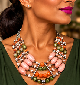 Blush Garden Multi-Strand Statement Necklace