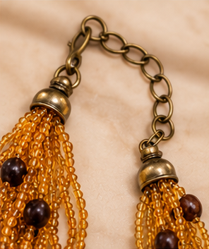 Golden Earth Multi-Strand Beaded Statement Necklace