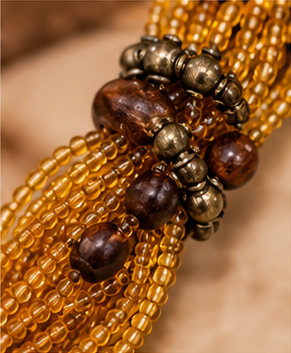 Golden Earth Multi-Strand Beaded Statement Necklace