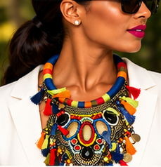 Carnivale Mosaic Mixed-Media Statement Necklace
