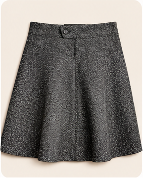 Charcoal Heritage Tailored Flare Skirt