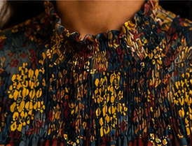 Autumn Garden Smocked Floral Blouse