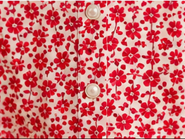 Cherry Blossom Contrast Tie-Neck Blouse