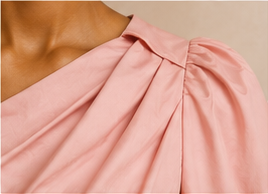Blush One-Shoulder Statement Blouse