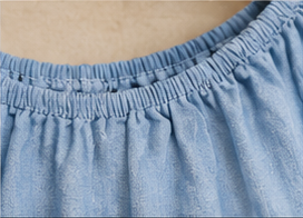 Sky Blue Lace Trim Peasant Top
