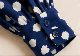 Navy Dot Bow Blouse