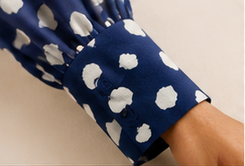 Navy Dot Bow Blouse