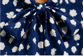 Navy Dot Bow Blouse