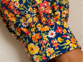 Wildflower Garden Tie-Neck Blouse