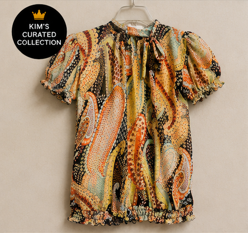 Bohemian Paisley Tie Blouse