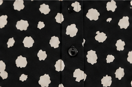 Midnight Dot Tie-Neck Blouse