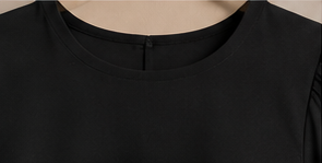 Black Open-Back Long Sleeve Blouse