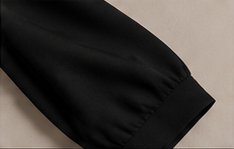 Black Open-Back Long Sleeve Blouse
