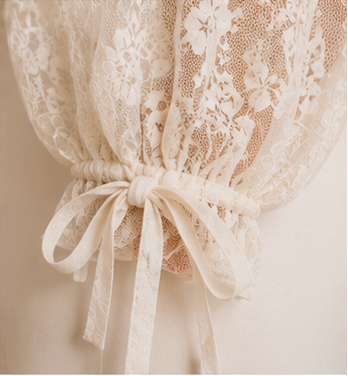 Romantic Ivory Sheer Lace Blouse