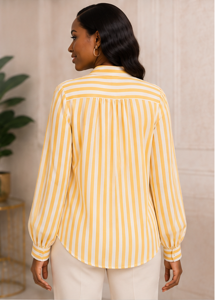 Sunshine Stripe Tie-Neck Blouse