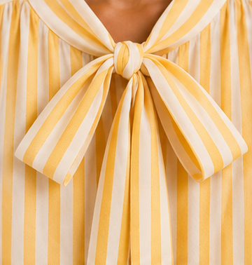 Sunshine Stripe Tie-Neck Blouse