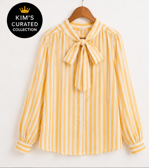 Sunshine Stripe Tie-Neck Blouse
