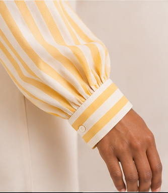 Sunshine Stripe Tie-Neck Blouse