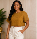 Golden Suede Crop Top