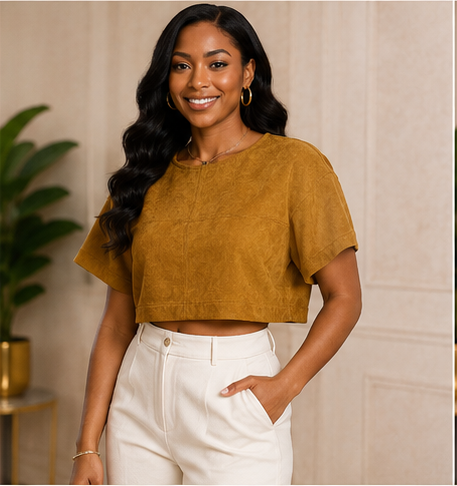 Golden Suede Crop Top