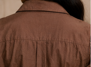 Mocha Embroidered Puff Sleeve Blouse