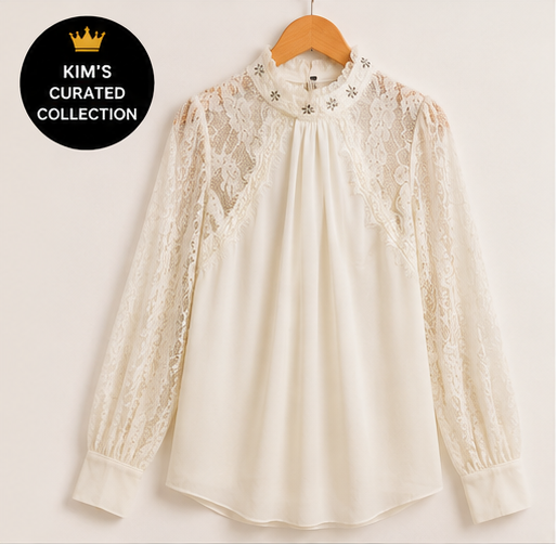 Ivory Lace Victorian Blouse