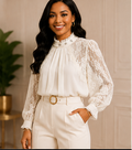 Ivory Lace Victorian Blouse
