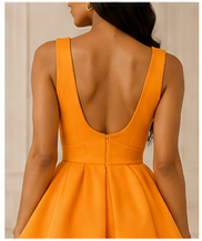 Sculpted Pleat Mini Dress