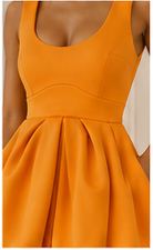 Sculpted Pleat Mini Dress