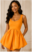 Sculpted Pleat Mini Dress