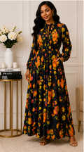 Midnight Garden Floral Maxi Dress