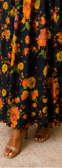 Midnight Garden Floral Maxi Dress