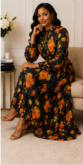Midnight Garden Floral Maxi Dress