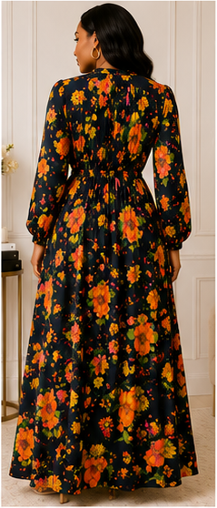 Midnight Garden Floral Maxi Dress