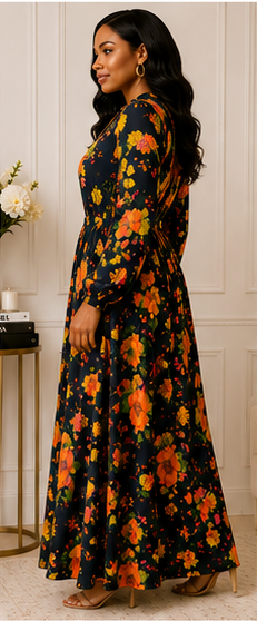 Midnight Garden Floral Maxi Dress