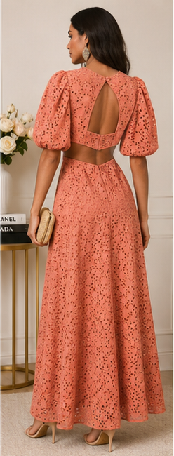 Desert Rose Eyelet Maxi Dress