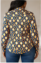 Golden Geo Satin Blouse