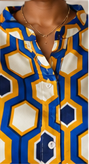 Golden Geo Satin Blouse
