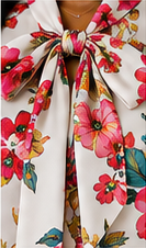Garden Blossom Tie-Neck Blouse