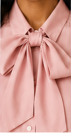 Blush Tie-Neck Bow Blouse