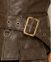 Misguided Brown Faux Leather Belted Corset Top