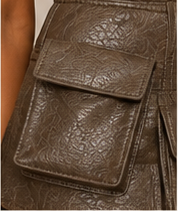 Misguided Brown Faux Leather Belted Corset Top