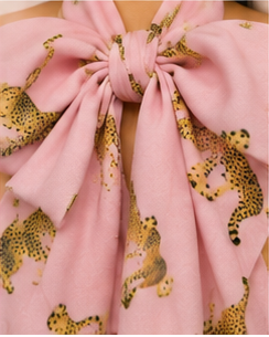Pink Cheetah Bow-Back Mini Dress