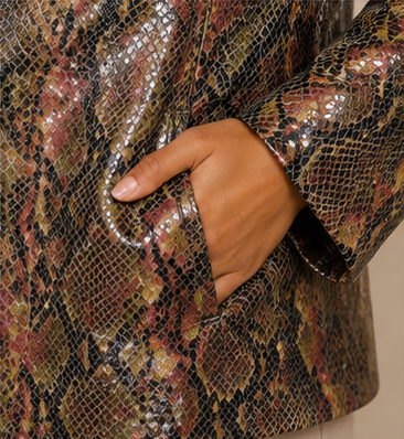 Autumn Mosaic Faux Snakeskin Blazer