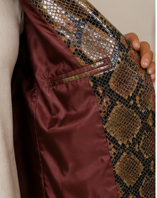 Autumn Mosaic Faux Snakeskin Blazer