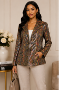 Autumn Mosaic Faux Snakeskin Blazer