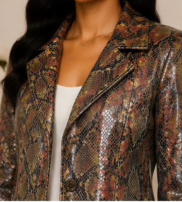 Autumn Mosaic Faux Snakeskin Blazer